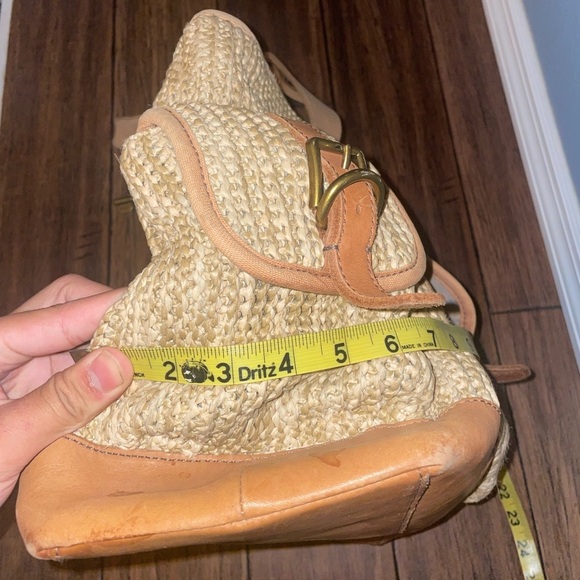 Vintage Woven tote large fossil bag straw bag leather bag canvas shoulder bag - Picture 8 of 16